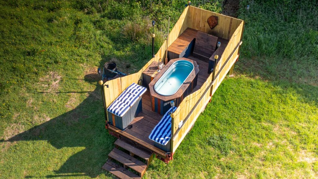 wood-fired hot tubs glamping site
