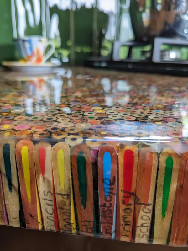 design feature pencil kitchen worktop in sussex glamping cabin